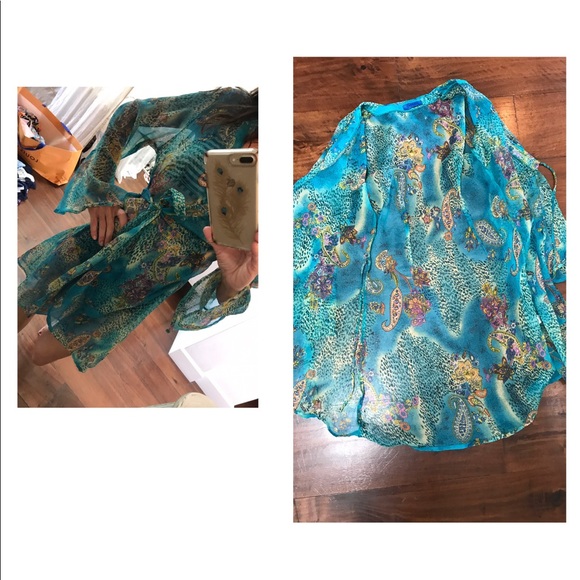 Flowy beach cover up Duster/wrap dress by Tamaraus - Picture 1 of 8